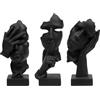 aboxoo 3 statue pensatore Silence is Gold, statuetta astratta in resina, con scritta No Hear No See No Speak, oggetti decorativi moderni, decorazione moderna per camera creativa, casa, ufficio,
