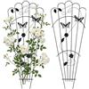 Relaxdays Griglia per rampicanti, Set 2 pz, 87x37 cm, Metallo, Sostegno per Piante e Rose, Giardino, Nero