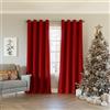 Sun Zero Nordic - Confezione da 2 tende a pannello con occhielli, riduzione del rumore, 100% oscuranti, 132 x 213 cm, colore: rosso