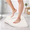 TATAY Tappetino Bagno 40x60 cm Microfibra Morbida Lavabile in Lavatrice | Tappetino Bagno Antiscivolo | Tessuto Lavabile | Elevata Assorbenza | Asciugatura Rapida | Facile da Pulire, Bianco