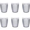 Excelsa Diamond Set 6 Bicchieri Argento, Plastica Infrangibile, Capacità 400 Ml., Riutilizzabile