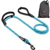 Sweetie Guinzaglio Cane Corda Nylon 1,5 m - Anti Tiro, Doppio Manico Bungee, Regolabile - Guinzaglio in Corda per Cani Grandi e Piccoli - Moschettone 360° - 10 Colori - Blu
