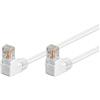 Goobay 96070 CAT 5e Cavo Patch, Rete 2x 90° Angolato U/UTP, Bianco, 1 m Lunghezza del Cavo