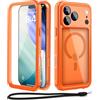 Beeasy Cover per iPhone 17 Pro Impermeabile IP68 con MagSafe, 360 Militare Antiurto Indistruttibile Resistente Doppia Protezione Custodia, Antipolvere Subacquea Waterproof Case, 6.3, Arancione