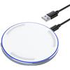 tigratigro 【Aggiornato】Tigratigro Caricatore Wireless 20W, Piastra di Ricarica Rapida Wireless Compatta e Antiscivolo, Stazione di Ricarica per iPhone e Samsung (DH16 - Bianco)