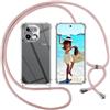 ISOI Cover con Cordino per Realme 16 Pro Plus 5G, Custodia Trasparente con Collana Tracolla Laccio Collo Ultra Sottile Morbido TPU Silicone Antiurto AntiGraffio Case, Rosa