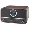 Albrecht DR790CD - Radio digitale DAB+, multifunzione, con lettore CD e Bluetooth, custodia in legno marrone scuro