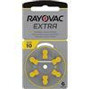 RAYOVAC - 30 batterie extra per apparecchi acustici, tipo 10, PR70, codice colore giallo, 1,45 Volt, 30 pezzi (5 x 6 batterie)