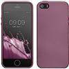 kwmobile Custodia Compatibile con Apple iPhone SE (1ª gen. 2016) / iPhone 5 / 5S Cover - Back Case Morbida - Protezione in Silicone TPU Effetto Metallizzato lavanda metallizzato