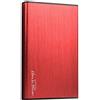 HEDEN MAXINPOWER Custodia esterna USB 3.0 per Hard Disk 2.5 SATA III, in alluminio spazzolato (colore rosso)