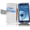 Cadorabo Custodia Libro per Samsung Galaxy S3 / S3 Neo in Bianco Flash - con Vani di Carte e Funzione Stand di Similpelle Fine - Portafoglio Cover Case Wallet Book Etui Protezione
