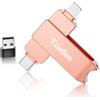 Exsellon Memoria Esterna Phone 128GB, nessuna app necessaria - Salva Foto e Video, Chiavetta USB per Phone/Pad/Android/PC