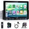 Hodozzy RDS Autoradio 1 Din con CarPlay Wireless Android Auto, IPS Schermo da 7 Pollici con USB Type-C, Compatibile con Bluetooth 5.2, EQ Comandi al Volante, Telecamera Posteriore