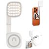 Jemey Luce magnetica per selfie con specchio, 1000 mAh, 48 LED, 10 livelli di luminosità e 3 modalità di luce, girevole, compatibile con iPhone MagSafe per TikTok, Vlog, trucco, Live Streaming
