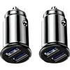 AYHYHLJZJ 2 pezzi 15 W Dual USB adattatore accendisigari caricabatteria da auto ultra compatto 5 V/3,1 A, ricarica rapida per iPhone 17/16/15/14/13/Pro Max, Android, Huawei (nero)