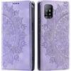 CASEONJAN Cover per Oppo A94 5G, Pelle PU Custodia a portafoglio con scomparti per Slot Schede, Antiurto Flip Caso Cover per Oppo A94 5G (Vintage Viola)