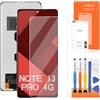 AGCUT 6.67 LCD Display per Xiaomi Redmi Note 13 PRO 4G LCD Schermo per Redmi Note 13 PRO 4G 23117RA68G 2312FPCA6G Display Touch Screen Digitizer Assembly con Riparazione Strumenti, Nero
