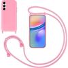 GoodcAcy Cover con Collana per Samsung Galaxy A05s,Custodia Silicone Liquido con cordini,Custodie con Regolabile Collana Antiurto AntiGraffio Case con Laccio Tracolla per Samsung Galaxy A05s,Pink