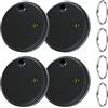 NXPZ Tag Tracker Bluetooth 4 Pezzi Nero, Compatibile con l'App Apple Find My (Solo iOS, Non Compatibile con Android), Tracker con Anello Portachiavi, per Valigie/Portafogli/Chiavi/Borse