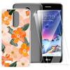 ESACMOT Custodia TPU Stampata + 2 Pellicole in Vetro Temperato Compatibili con LG K8 2017, Cover Artistica Slim Antigraffio Antishock, Protezione Totale