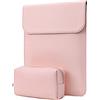 MOSISO 13 Pollici Custodia Laptop, 13 Pollici Borsa PC Compatibile con Air M4 M3 M2 M1 2025-2018 / Pro M2 M1 2025-2016, Custodia Finta Pelle Scamosciata con Borsa Piccola, Rosa