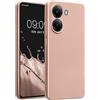kwmobile Custodia Compatibile con Xiaomi Poco X7 PRO 5G Cover - Protezione Back Case Morbida - Silicone TPU Effetto Metallizzato Oro Rosa Metallizzato