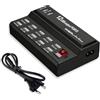 PORFOYO Caricatore USB multiuso, 60 W, 12 porte, USB, potente stazione di ricarica USB, stazione di ricarica USB-A, più dispositivi, nero