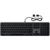 Satechi Tastiera con Cavo Slim LX3 𝗤𝗪𝗘𝗥𝗧𝗬 𝗨𝗦, Formato Completo con Tastierino Numerico, USB-C, Tasto per Cambio Sistema Operativo, per Mac, Windows e Android - Nero Siderale