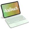 Inateck Custodia Tastiera per iPad 11a/10a Gen, iPad 10a (10,9)/11a Gen (2025 A16), Air 11 M4/M3/M2, Air 6/5/4a, Pro 11 4a-1a, Tastiera Ultralight Rimovibile con Touchpad,Verde AceTouch
