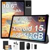 RUSHAR Tablet 10.6 Pollici con Tastiera, Android 15 Tablet con 36GB RAM+512GB ROM(TF 1TB), 4G LTE+5G WiFi, IPS 2K HD, 8000mAh, Octa-Core, 13MP+8MP, BT 5.0, GPS, Tablets in offerta e Mouse, Nero