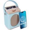Majority Radio DAB, DAB+ digitale e FM Bluetooth | Radio DAB portatile alimentata a batteria e rete | Majority Little Shelford | Connettività Bluetooth, doppio allarme (Blu uovo di anatra)