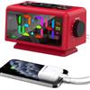 ThreeH Sveglia RGB con Radio 11 Colori Display Orario 12 Livelli Volume e Luminosità Regolabile Macchina del Suono del Sonno con 2 Porte di Ricarica USB Rosso