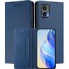MOJIA Custodia per Motorola Moto Edge 30 Neo/Edge 30 Lite, Resistente a Cadute e Graffi, Alta qualità PU Pelle Stile Portafoglio Cover Folio con Chiusura Magnetica. Dark Blue