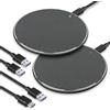 SELURK Caricatore Wireless 35W Ultra Veloce, Pack 2 Caricatori Qi con Cavo USB-C, Base Ricarica Induttiva Rapida Compatibile con i Phone 17/16/15/14/13/12, Sam sung S25/S24/S23, Pixel 9/8 Pro