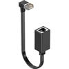 FOLODA Cavo di prolunga Ethernet CAT7 da 10 Gbps, prolunga a 90 gradi, adattatore per cavo di rete RJ45 ad angolo retto per PC