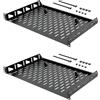 Tecmojo Ripiano da 19 Pollici 1U per Installazione Fissa,Fissaggio Frontale, Profondità 304,8mm,Ripiano Ventilato per Montaggio su Rack da 19 Pollici con Fermi Antiscivolo,Portata 25kg,2 Pezzi,Nero