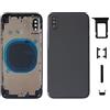 DHLK® Scocca Posteriore in Vetro, Telaio Back Frame Compatibile con iPhone X Senza Logo, Senza COMPONENTI PREINSTALLATI - Telaio, Tasti Laterali, Adesivo Batteria (Space Grey)