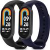 PureYule 2 Pezzi Cinturini Compatibile con Cinturino Xiaomi Mi Band 10/Mi Band 9/Mi Band 8 Donna e Uomo,Cinturino Remplacement Sportivo Silicone Morbido Traspirante