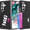 BaiFu per Galaxy Z Fold 7 con custodia porta carte integrata, custodie trasparente a portafoglio con slot per carte per Samsung Galaxy Z Fold7-Nero