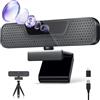 ToLuLu Webcam 4K con messa a fuoco automatica per PC, 4 microfoni AI con cancellazione del rumore UHD Web cam, correzione automatica della luce, webcam per computer FOV 85°, webcam USB C Plug&Play con