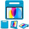 ProCase Custodia iPad A16 11 Generazione 11 Pollici 2025/10 Generazione 10,9 Pollici 2022 per Bambini, Cover Antiurto con Maniglia Convertibile -Blu