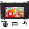 Hodozzy 【2+64G】Hodozzy Carplay Autoradio per Mercedes Benz B200 W169 W245 Viano, Touchscreen da 7 pollici con Android Auto/DSP/WiFi/GPS/RDS/FM/Bluetooth/USB