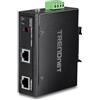 TRENDnet, TI-SG104, Splitter industriale Gigabit UPoE, doppia uscita di alimentazione CC, montaggio su guida DIN o a parete