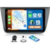 CAMECHO [4+64G] Android 15 Autoradio per VW Seat Altea 2004-2016, Navi Carplay Android Auto Wireless, Schermo INCELL da 9 Bluetooth Stereo GPS WiFi FM/RDS EQ Mirror Link+Telecamera Posteriore