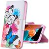 IMIRST Custodia per Xiaomi Redmi Note 10 5G, Custodia in Pelle Flip Premium Protettiva Portafoglio PU Pelle Case Cover per Xiaomi Redmi Note 10 5G / Poco M3 Pro 5G. BF Two Butterflies