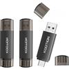 KOOTION 3 Pezzi Chiavetta USB C 32GB, USB 2.0 OTG 2 in 1 Pendrive Tipo C Memoria 32 Gigas Nero Chiave USB 32GB Per Android/Window/PC/MacBook, Telefono Huawei/Xiaomi/Samsung