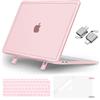 MOSISO Custodia Compatibile con MacBook Air 13 Cover M1 Chip A2337 A2179 A1932 2021 2020 2019 2018 Touch ID, Case per MacBook Air M1 Cover 13,3'' Pollici&Copritastiera&Pellicola&Tipo C, Rosa