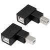 YACSEJAO USB 2.0 di tipo B Printer Adapter, confezione da 2 a 90 gradi USB 2.0 B maschio a Tipo-B Femminile Printer Adapter, per stampante, scanner, HDD mobile e più (fino Angle + Giù Angle)