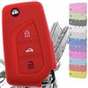 mt key Key Soft Case Custodia protettiva in silicone per auto Toyota AURIS Corolla Avensis/Colore: Rosso