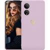 Kaywzo Cover per Honor X7 4G,Custodia in Silicone TPU Liscio di Morbido con Modello Cardiaco,Design Minimalista,Ultrasottile Donna Antiurto Case Cover,Viola